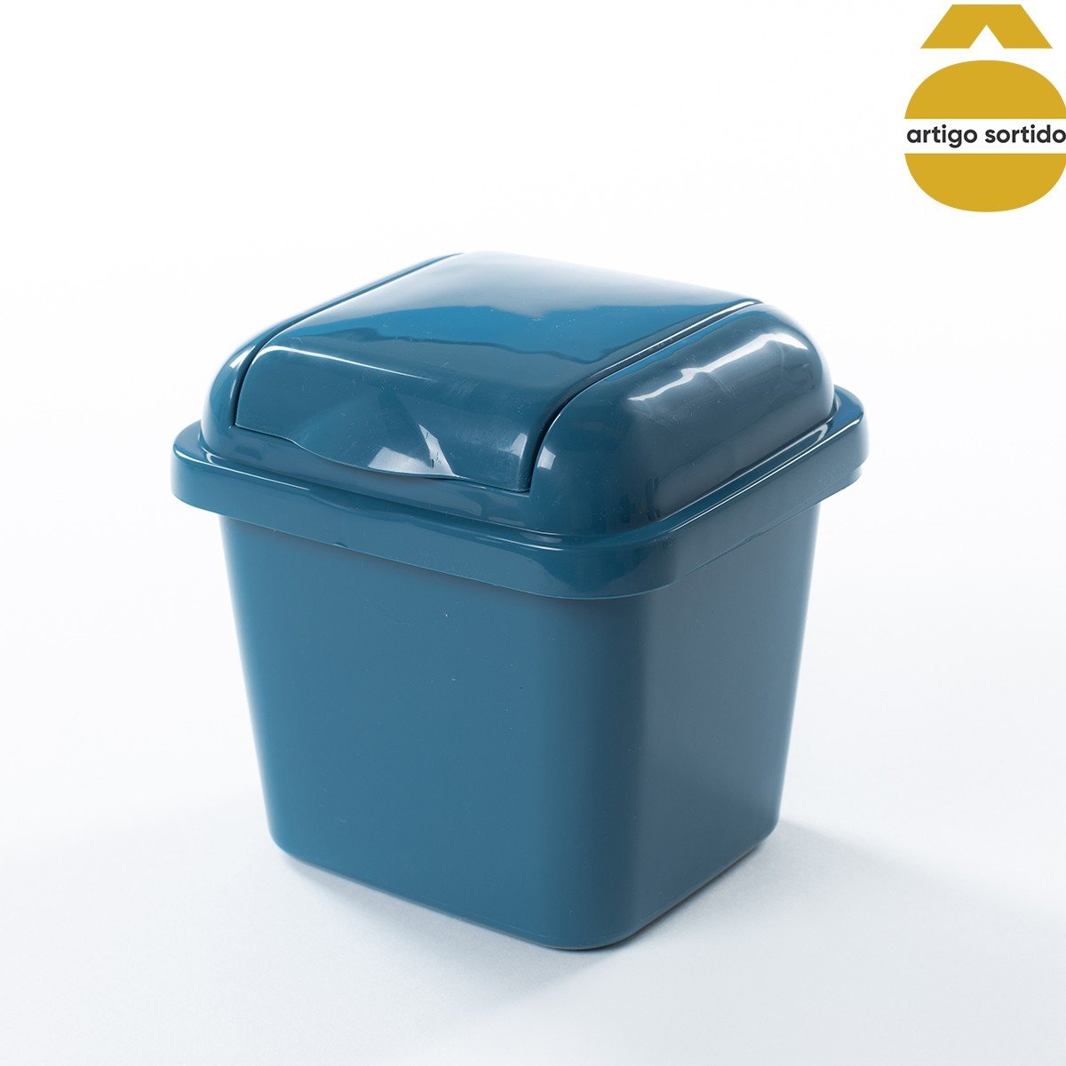 Balde para bancada com tampa basculante