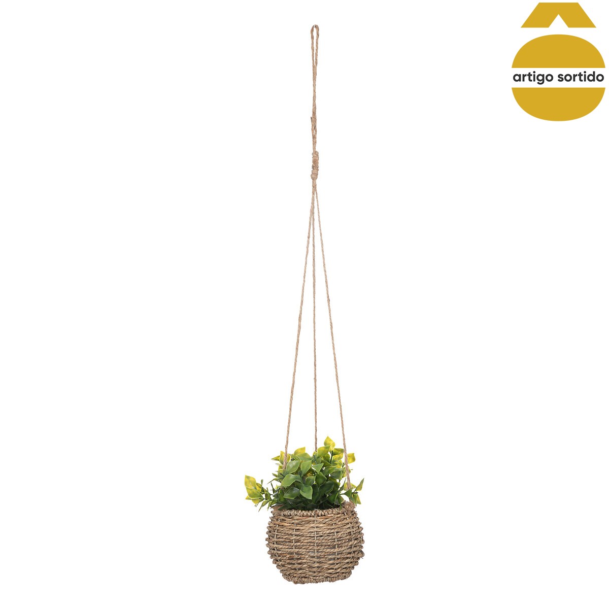 Vaso suspenso com planta artificial ZOE