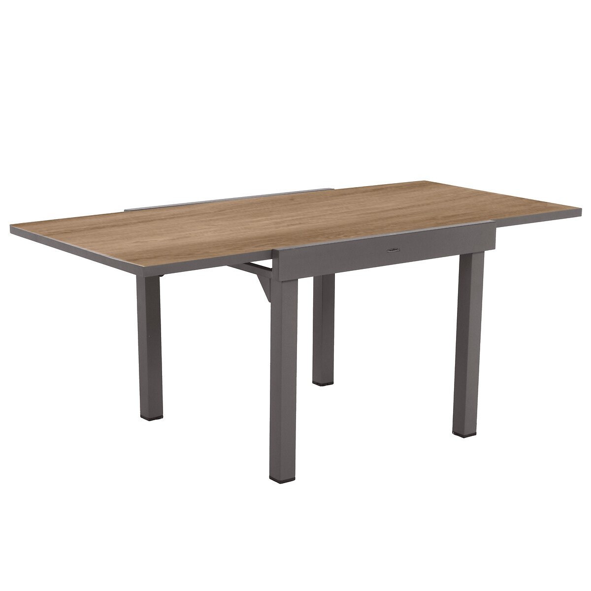 Mesa extens&iacute;vel PIAZZA tonka em alum&iacute;nio 90-180cm