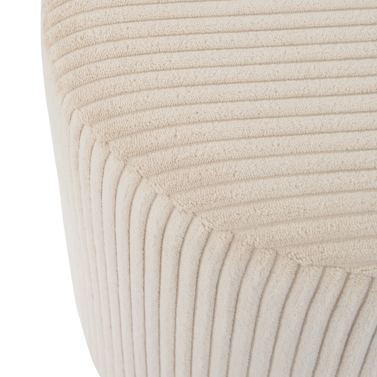 Pufe SYLIA marfim de veludo 38x38cm