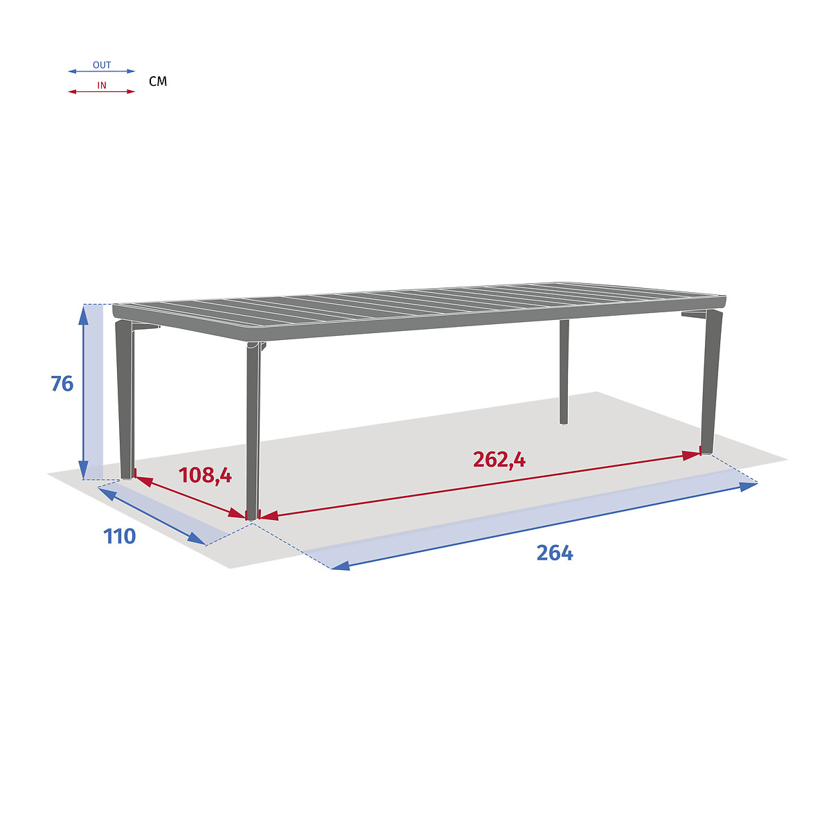 Conjunto de mesa fixa IBAIA e 6 cadeiras PIAZZA