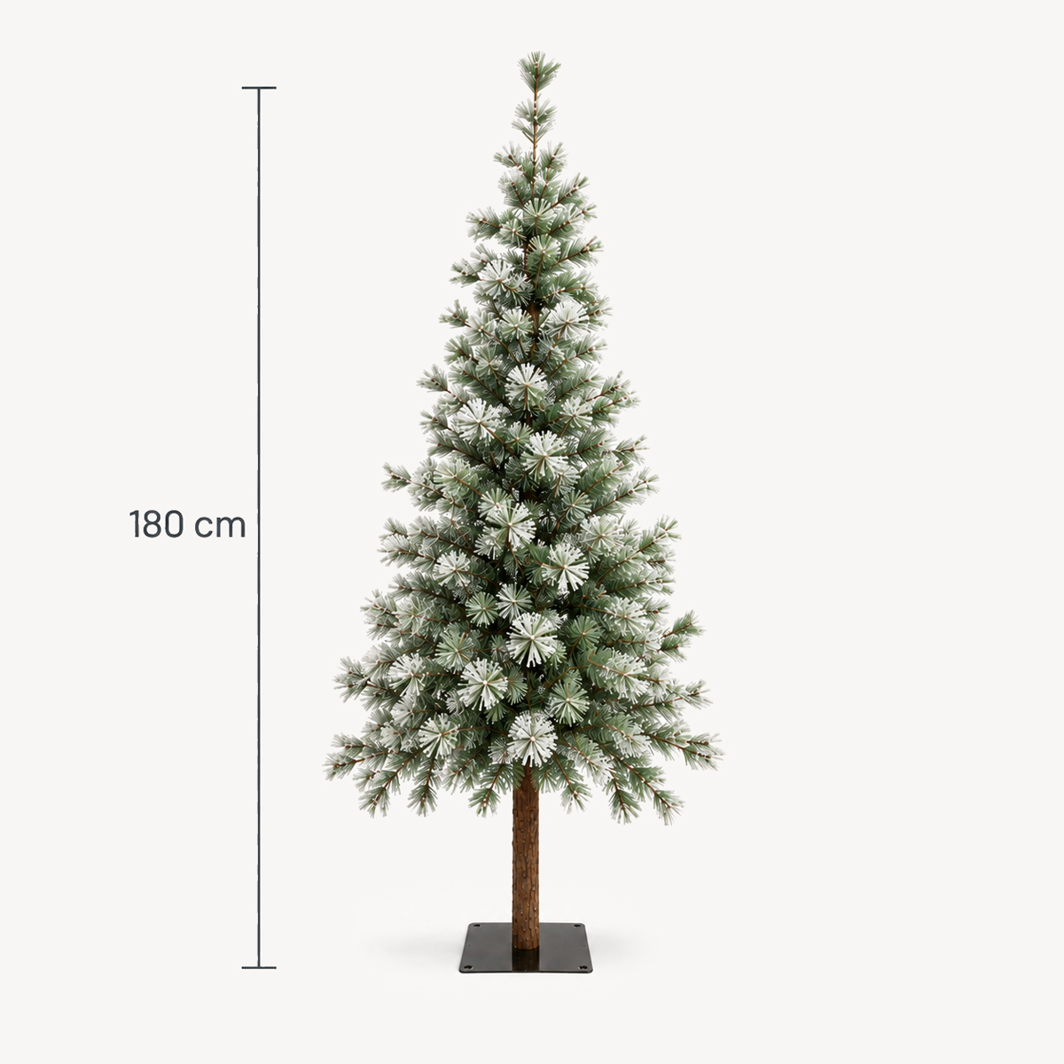 &Aacute;rvore de natal NORDSTAR neve com tronco madeira 150cm