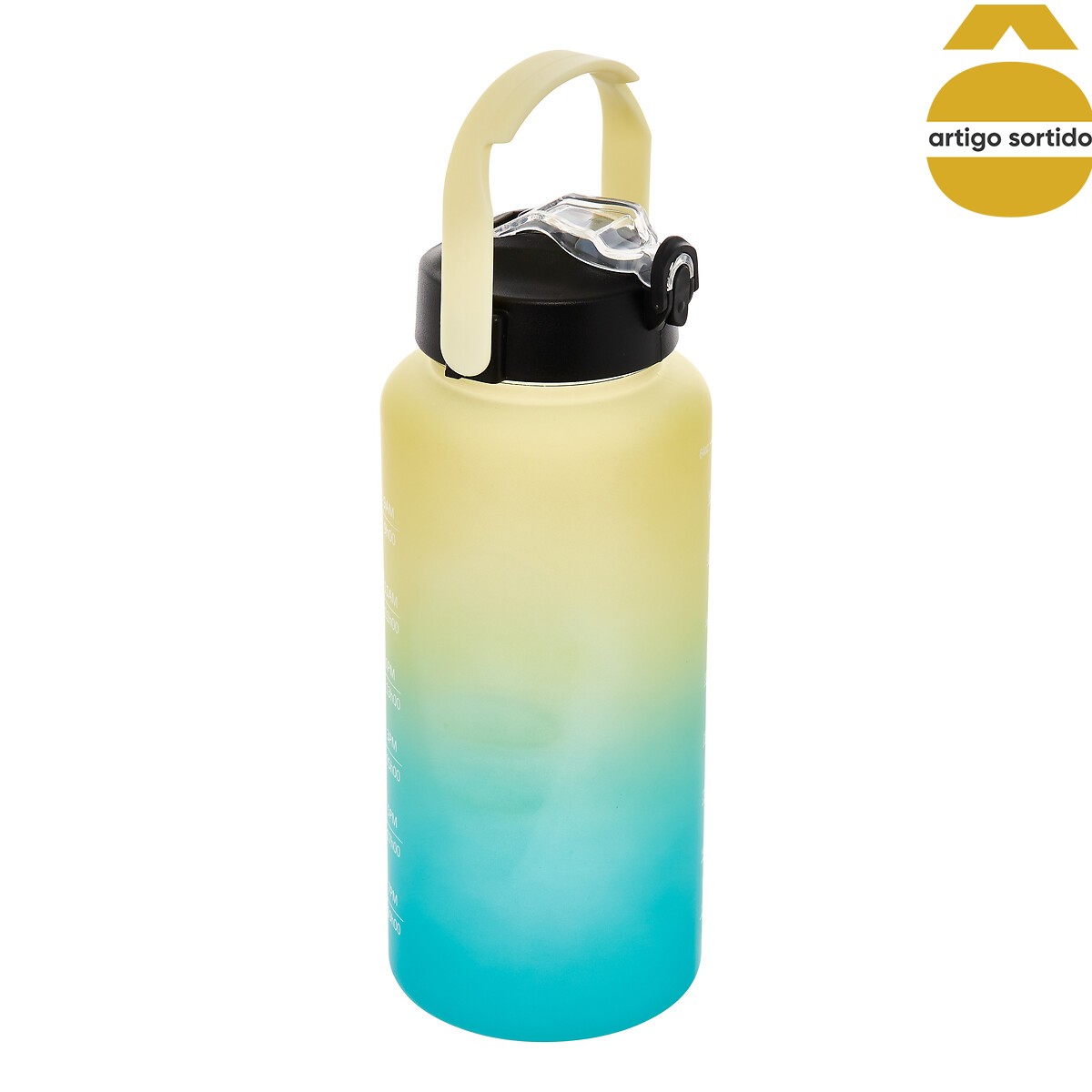 Garrafa desportiva com palha multicolor 2l
