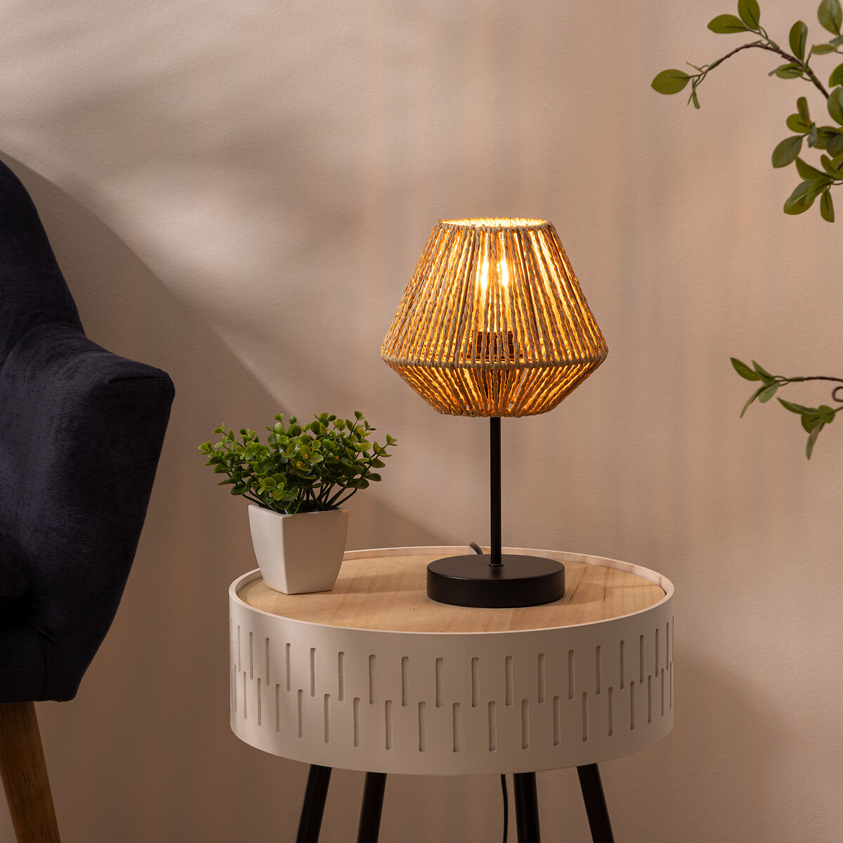 Candeeiro de mesa JILY natural ETNIC em corda