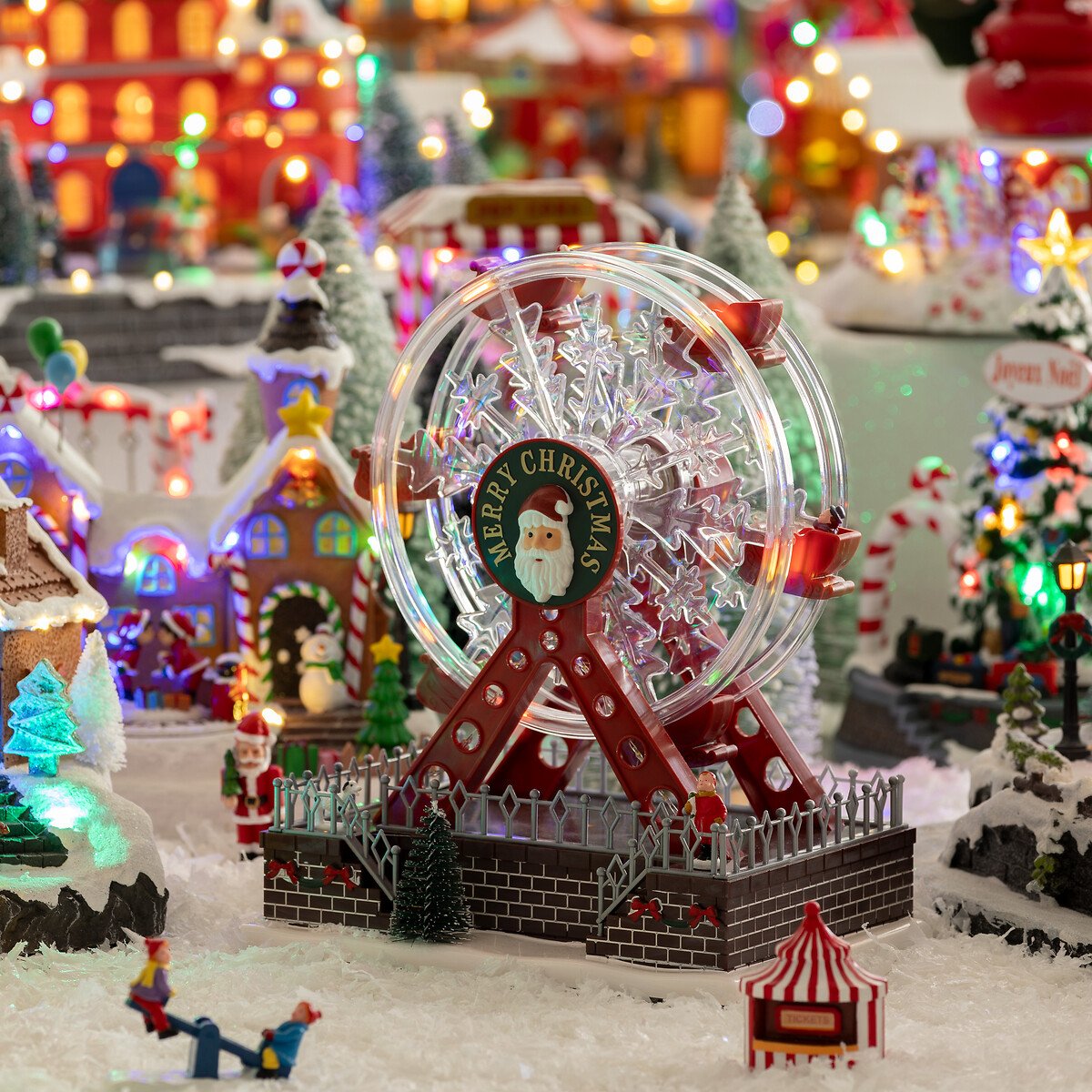 Aldeia roda gigante com luz - música - movimento 23x28cm,  Aldeia roda gigante com luz - música - movimento 23x28cm