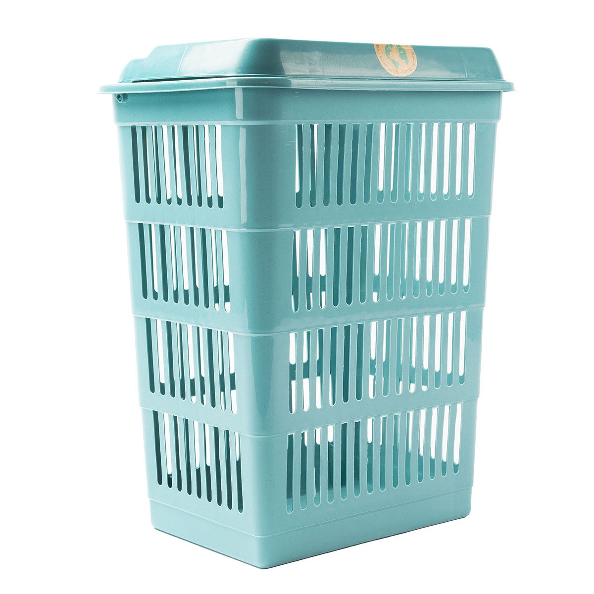 Cesto de roupa wc azul com tampa