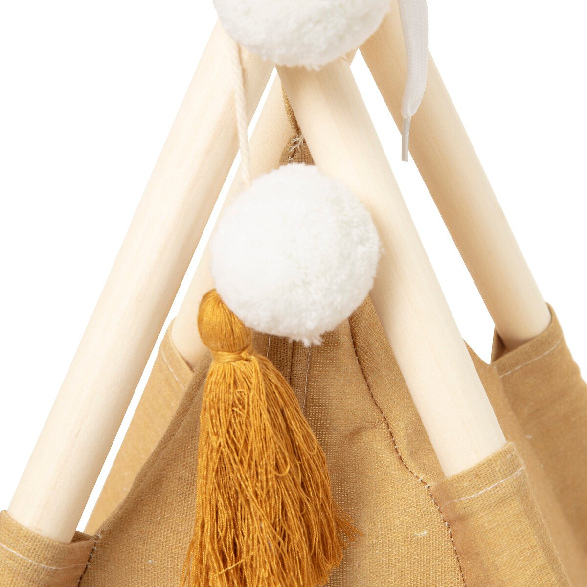 Tenda TIPI ocre com pompons RAINBOW