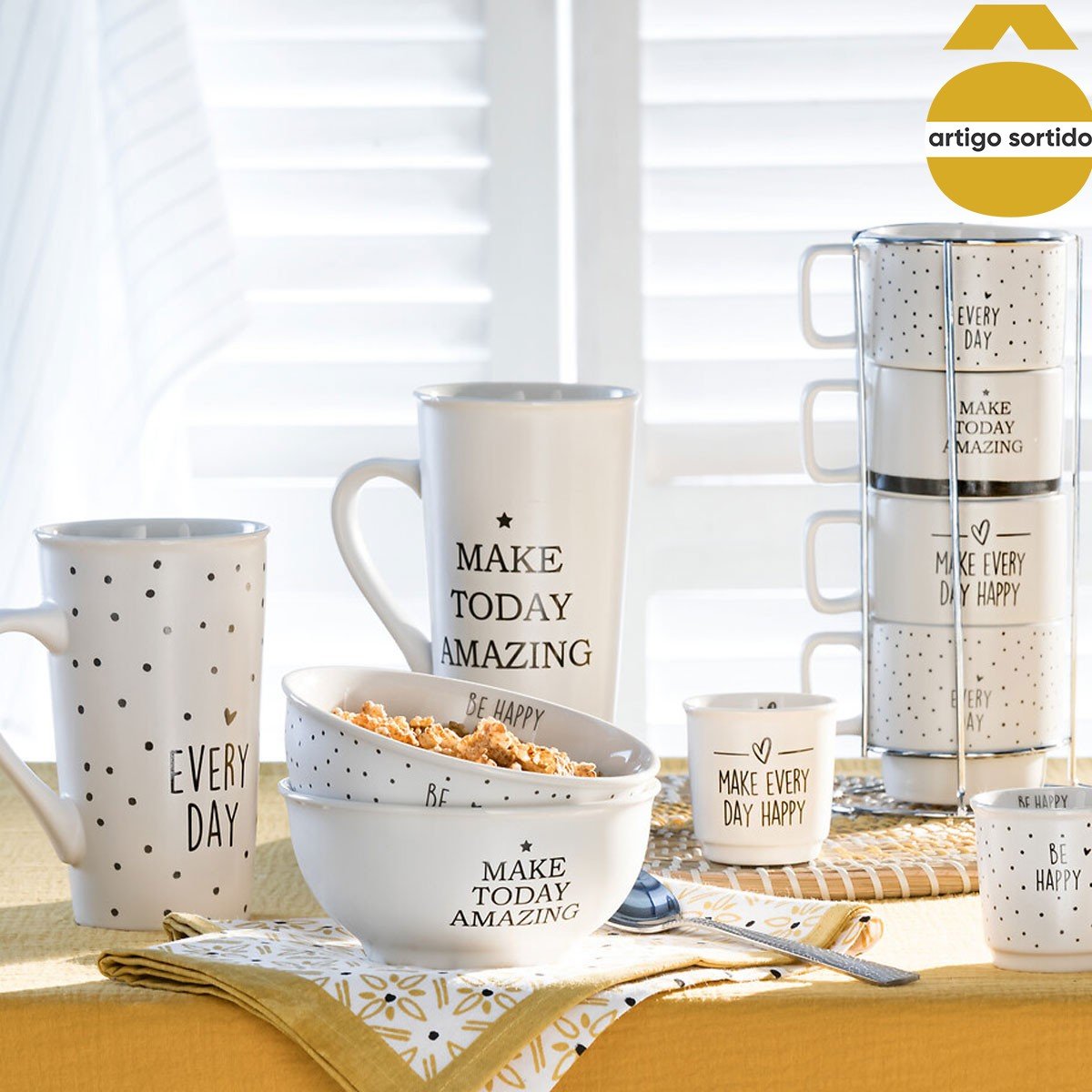 Caneca HAPPY em cerâmica 50cl