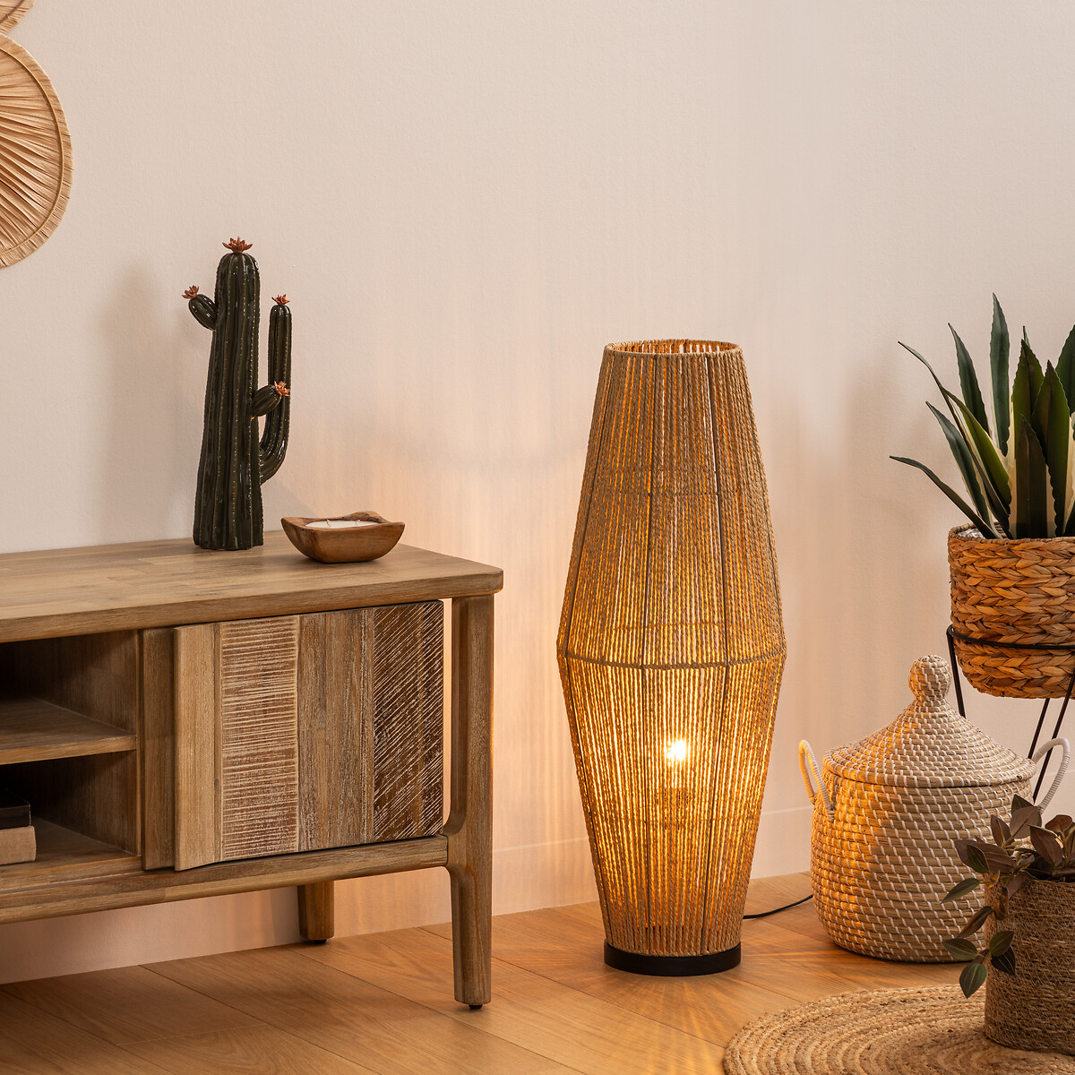 Candeeiro de pé AISSA bege 83cm