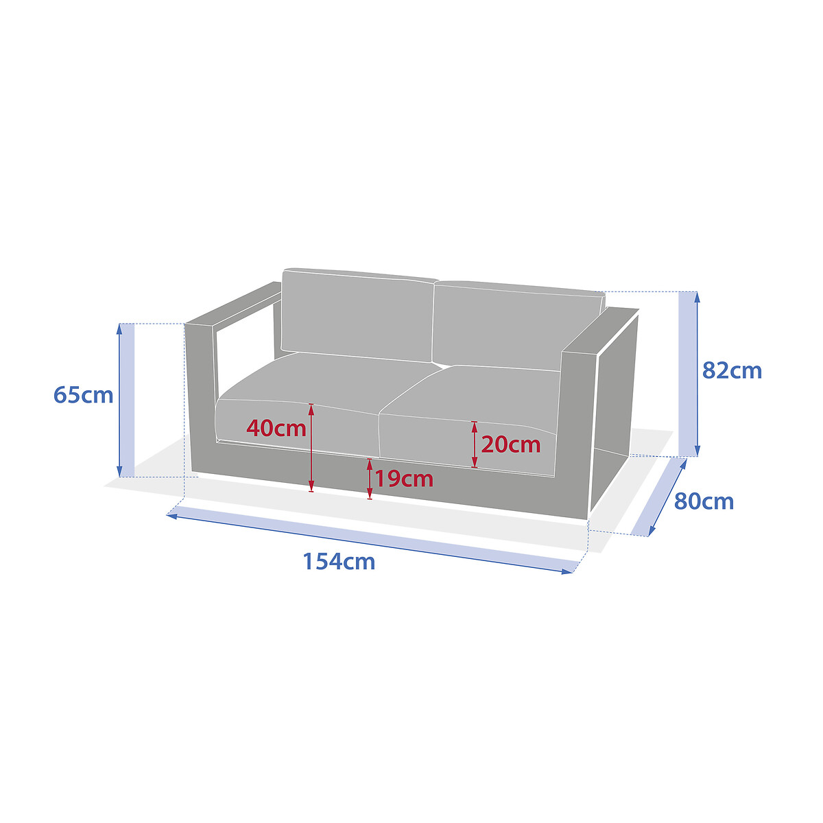 Sofá ALLURE em alumínio 2 lugares