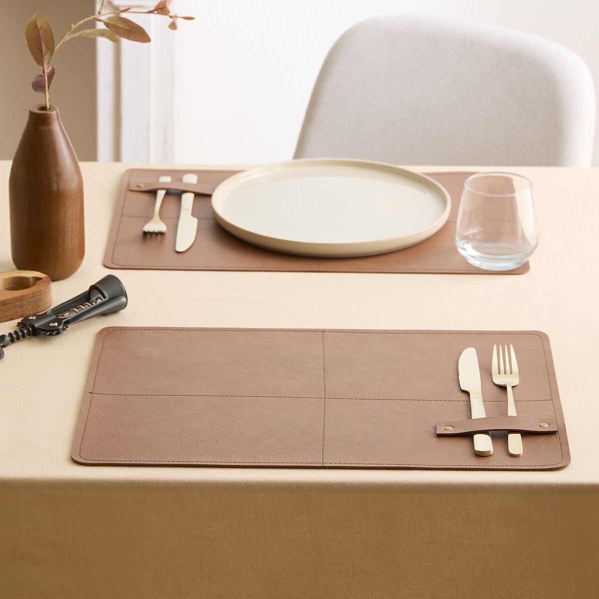 Individal de mesa GLENN camel D45cm