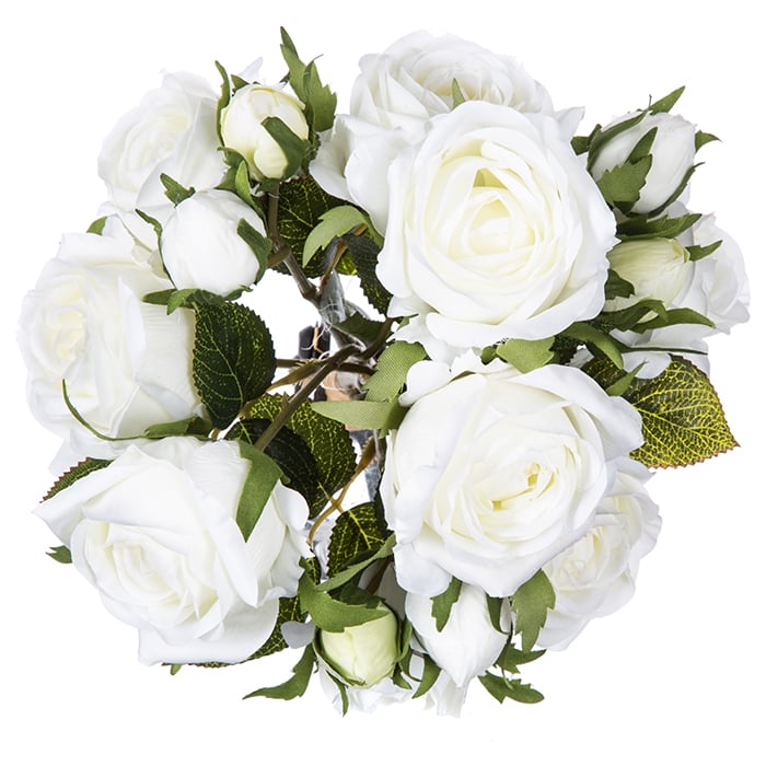 Bouquet com 15 rosas brancas artificial