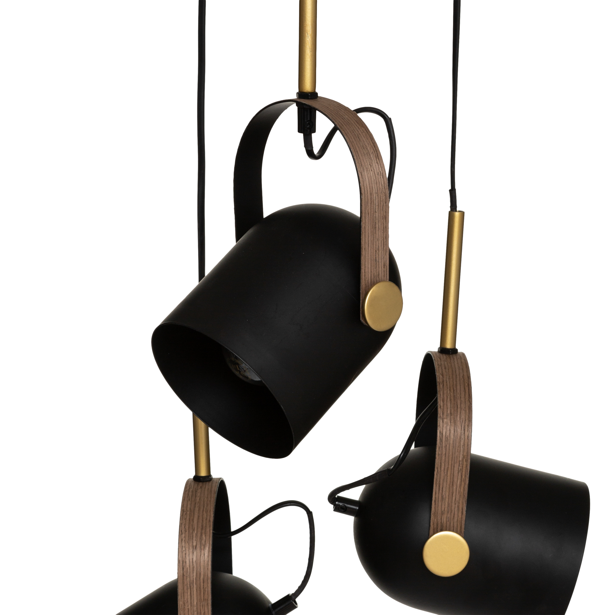 Candeeiro de teto BIL preto e dourado 83cm