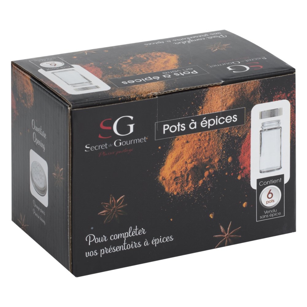 Conjunto de 6 frascos para especiarias