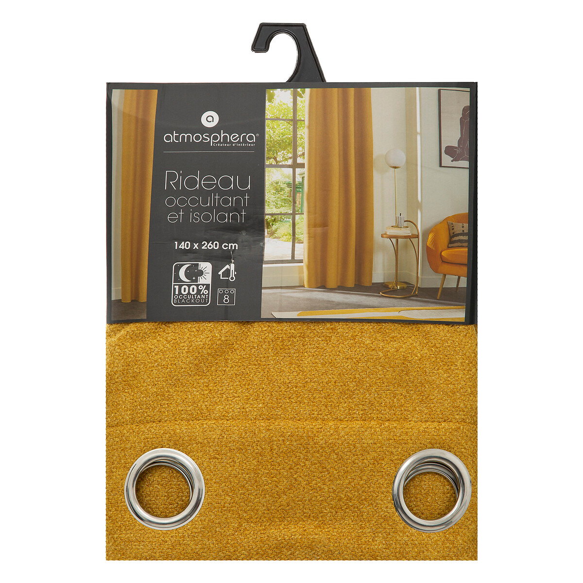 Cortina isolante/opaca ocre 140x260cm