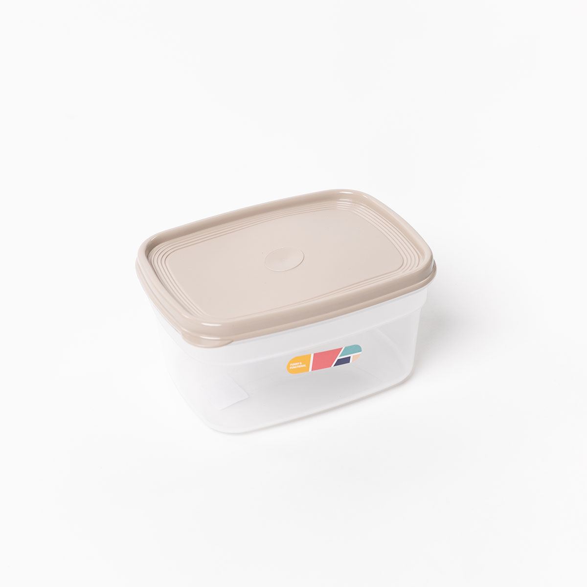 Caixa rectangular com tampa bege 1,7l