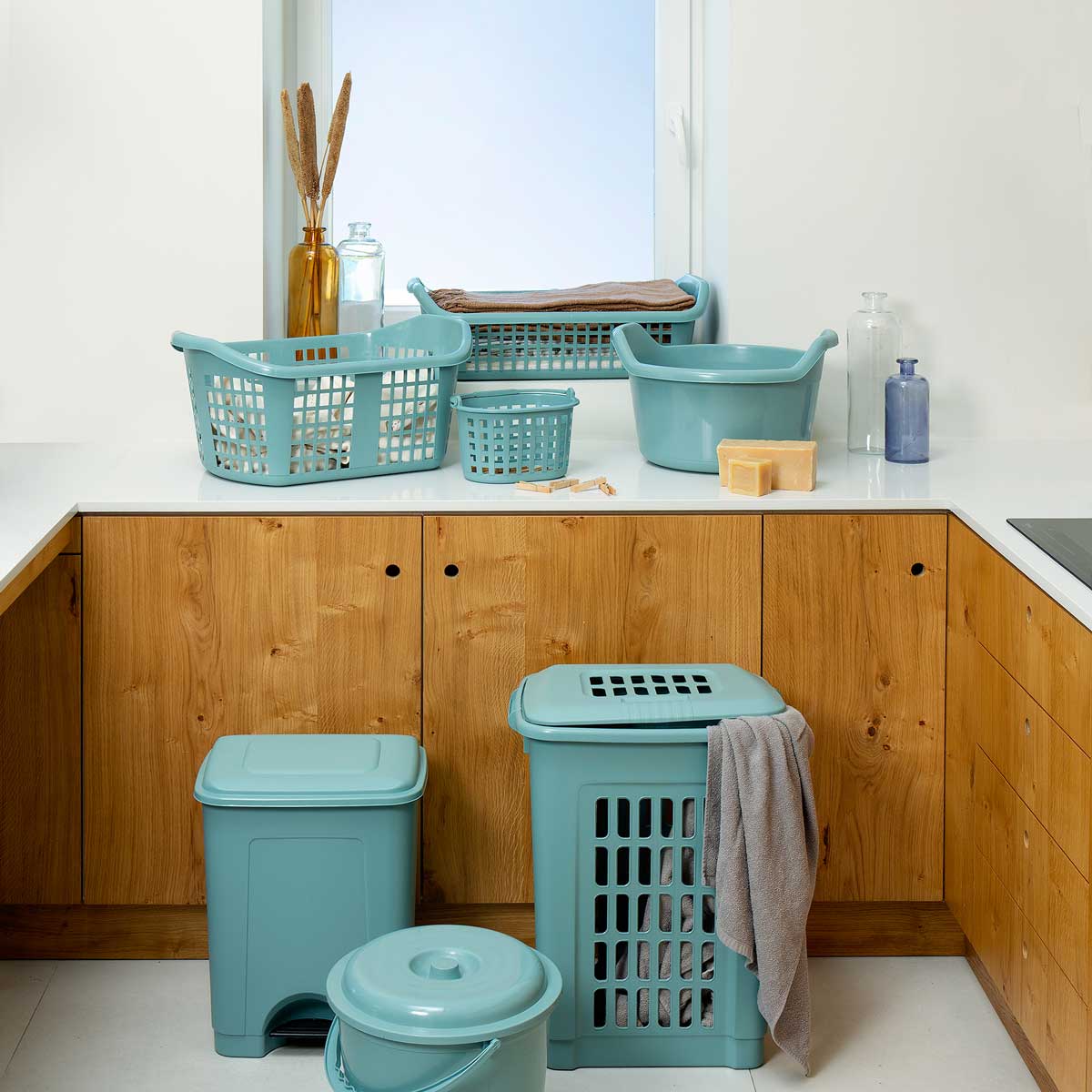 Cesto de roupa wc STONEBLUE SEA VIEW 57l,  Cesto de roupa wc STONEBLUE SEA VIEW 57l