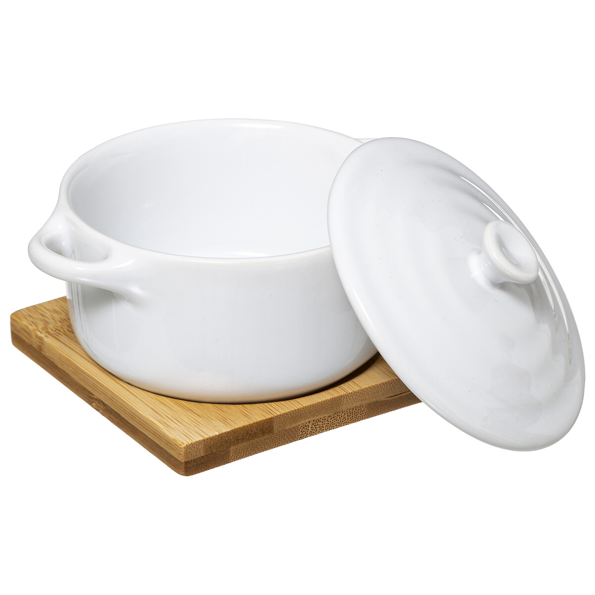 Tabuleiro com cocotte em bambu