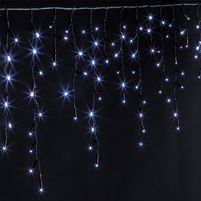 Cortina luminosa de natal branco frio 126 leds