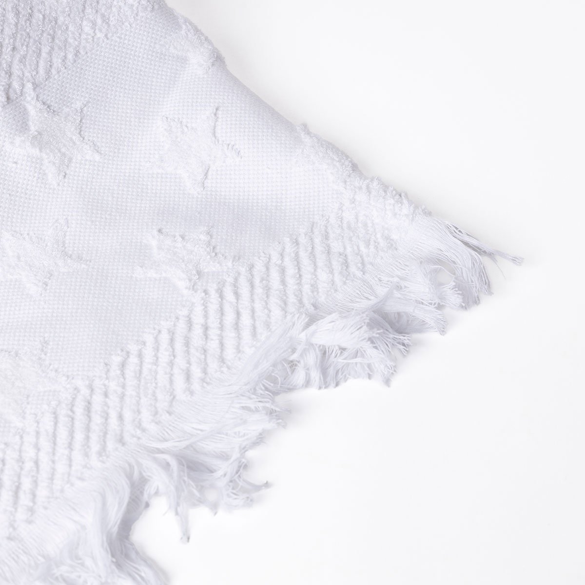 Toalha len&ccedil;ol de banho branca com estrelas 70x140cm