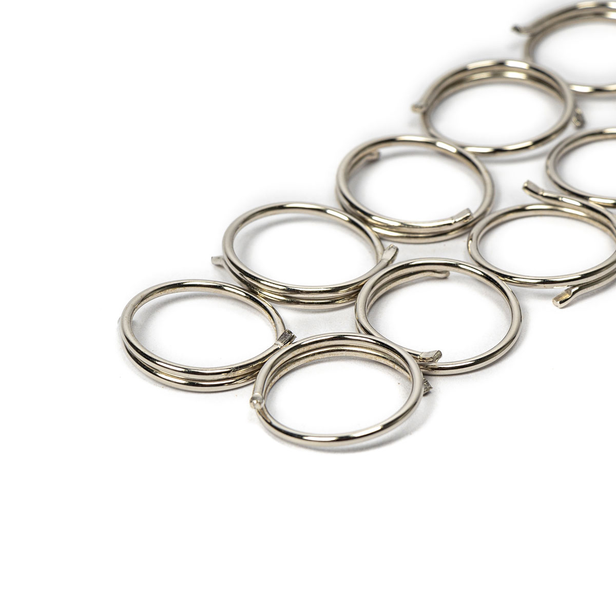 Conjunto de 10 argolas niqueladas prateadas