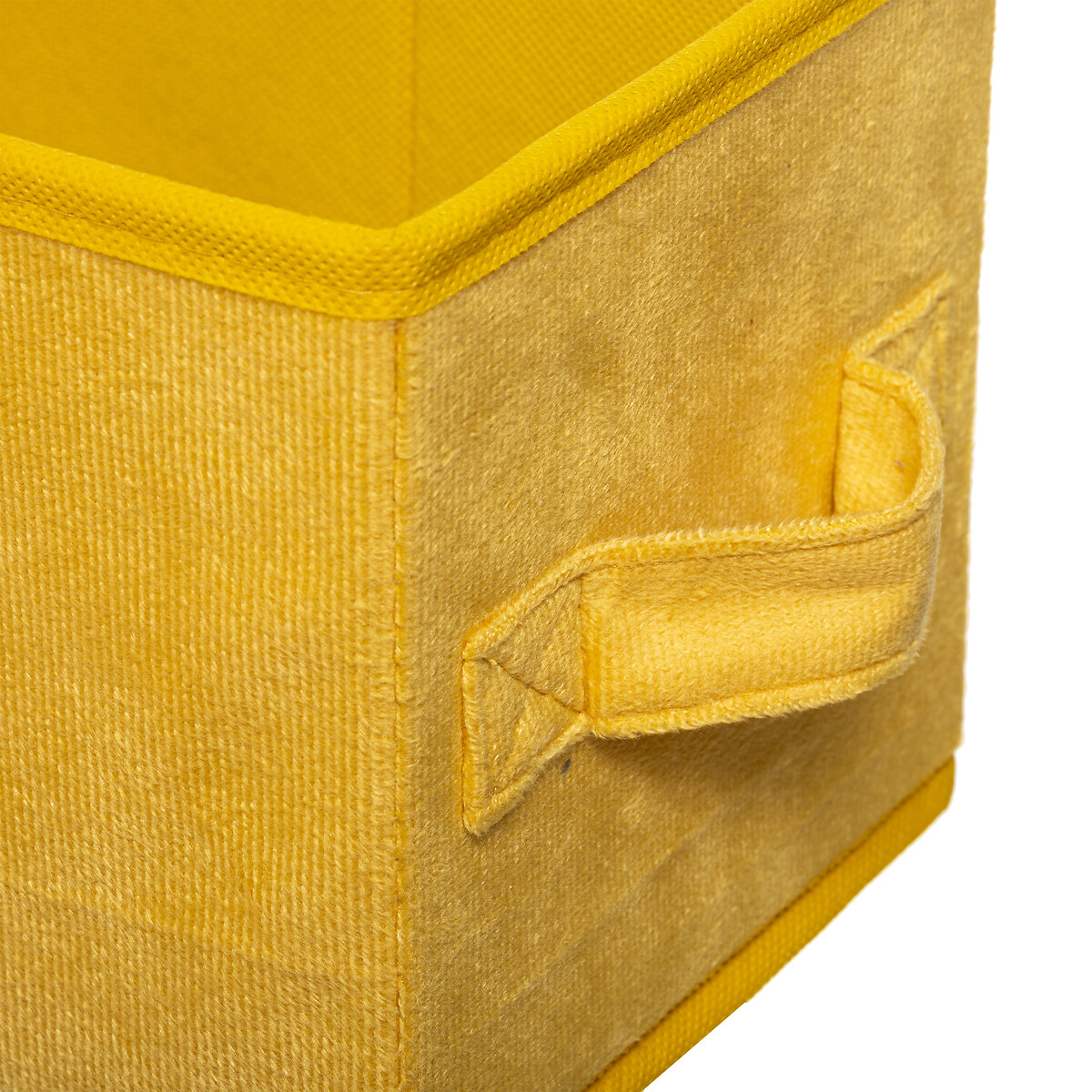 Caixa de arruma&ccedil;&atilde;o amarelo veludo