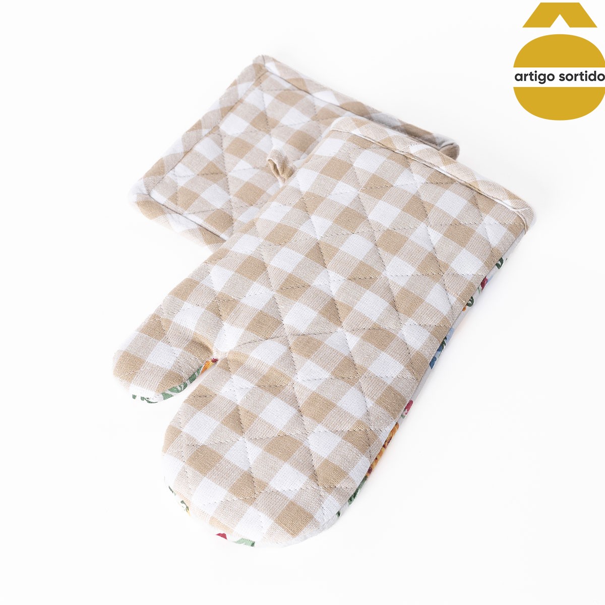Conjunto De Luva E Pega De Cozinha SECRET GARDEN