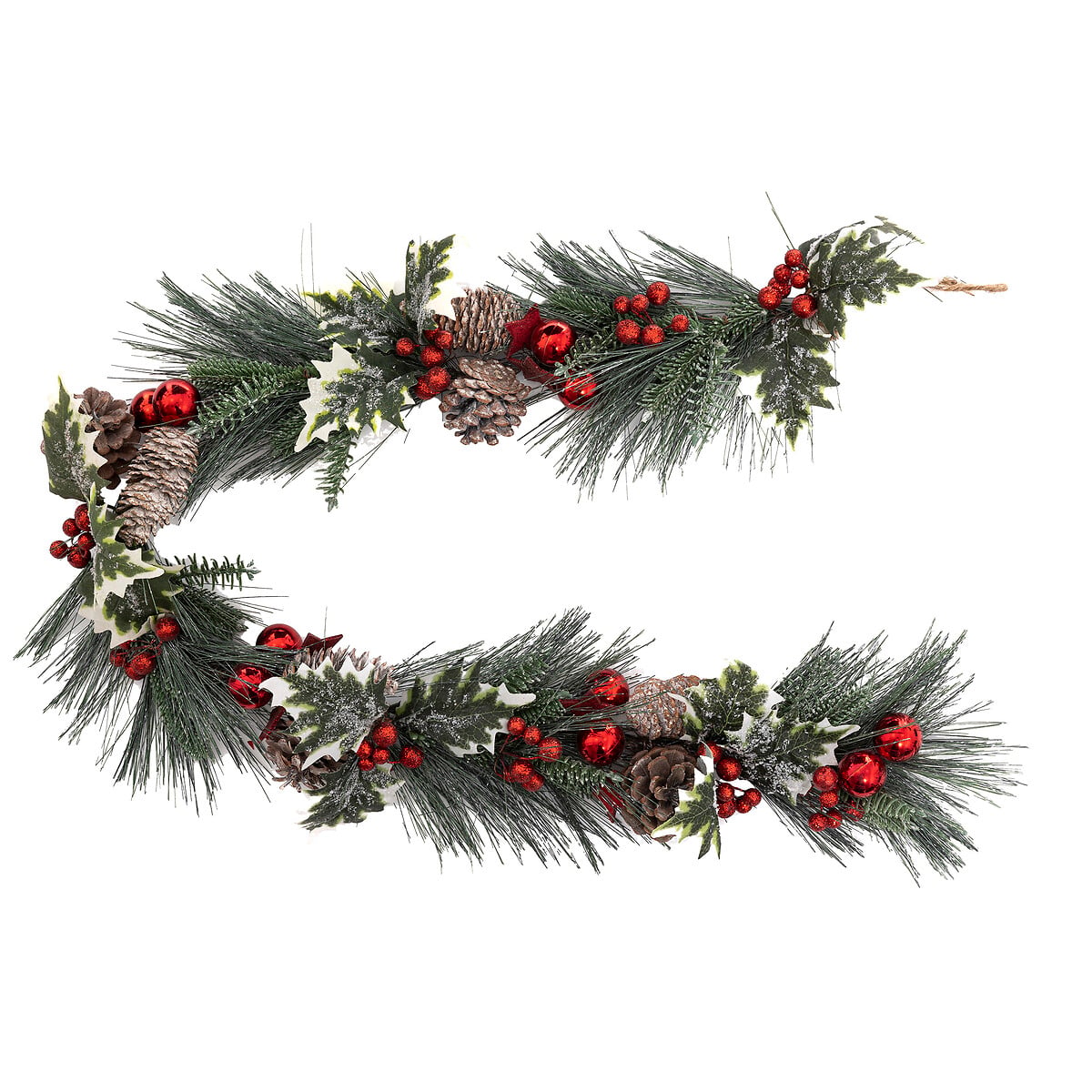 Grinalda decorativa NATURE com folhas e pinhas 100cm