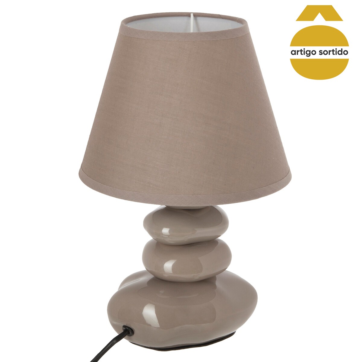 Candeeiro de mesa LENY com 4 pedras em cer&acirc;mica