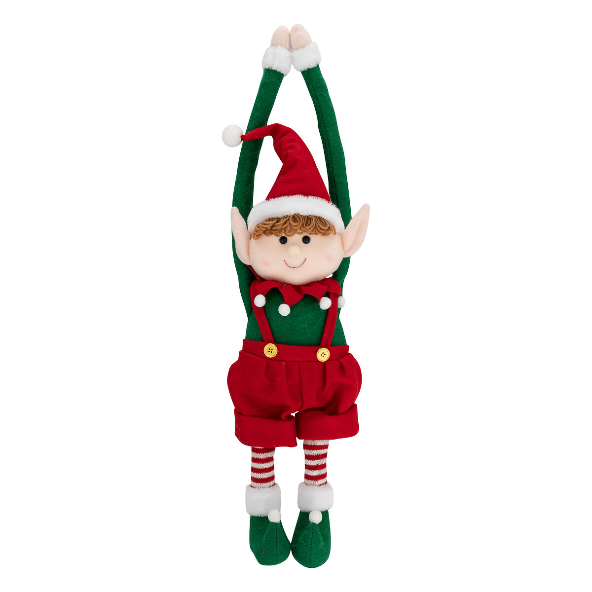 Figura duende vermelho e verde 74cm