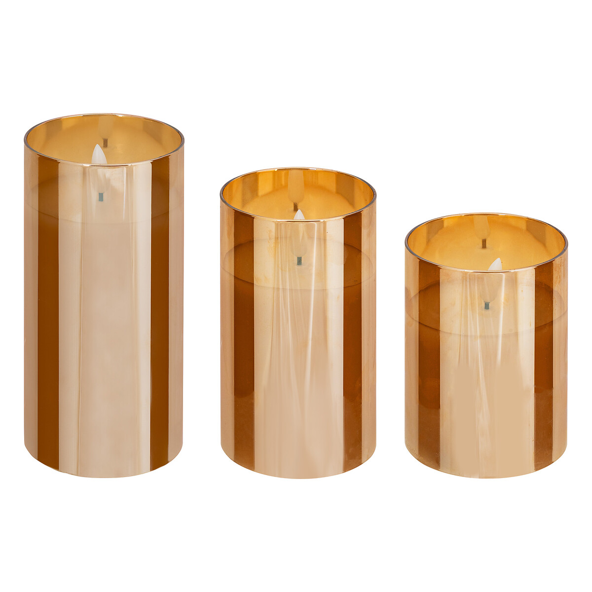 Conjunto de 3 velas led &acirc;mbar SENA