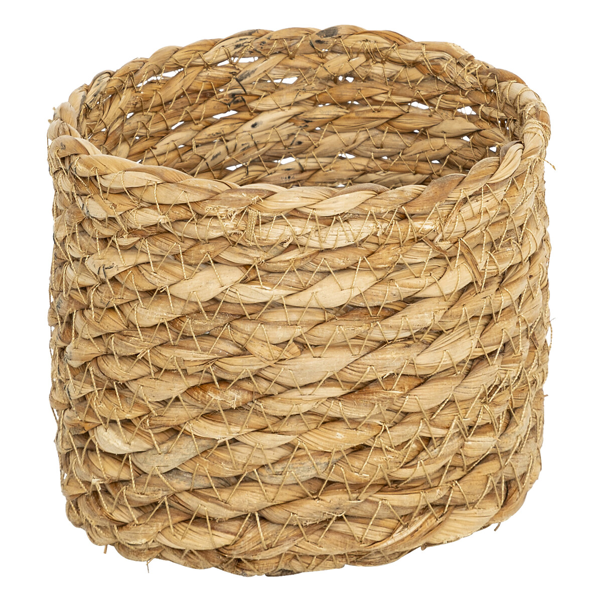 Conjunto de 9 cestos em r&aacute;fia bege LIT