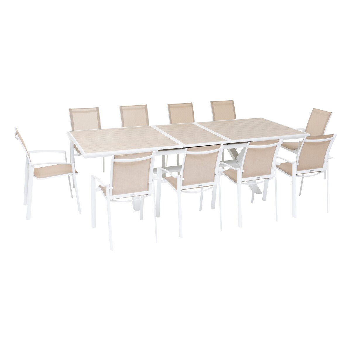 Mesa extens&iacute;vel AXIOME linho e branco 220-279cm