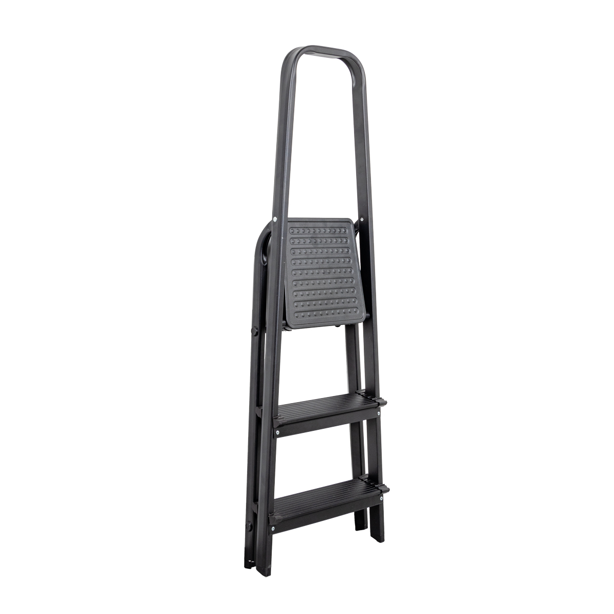 Escadote preto com 3 degraus em alumínio 130cm,  Escadote preto com 3 degraus em alumínio 130cm