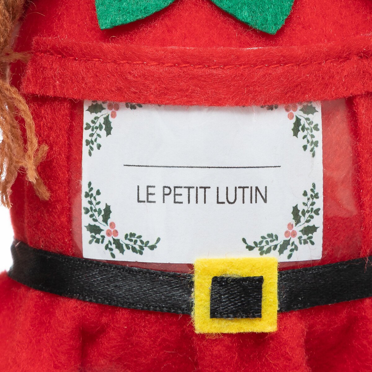 Pendurante de gnomo menina com placa para o nome 20cm