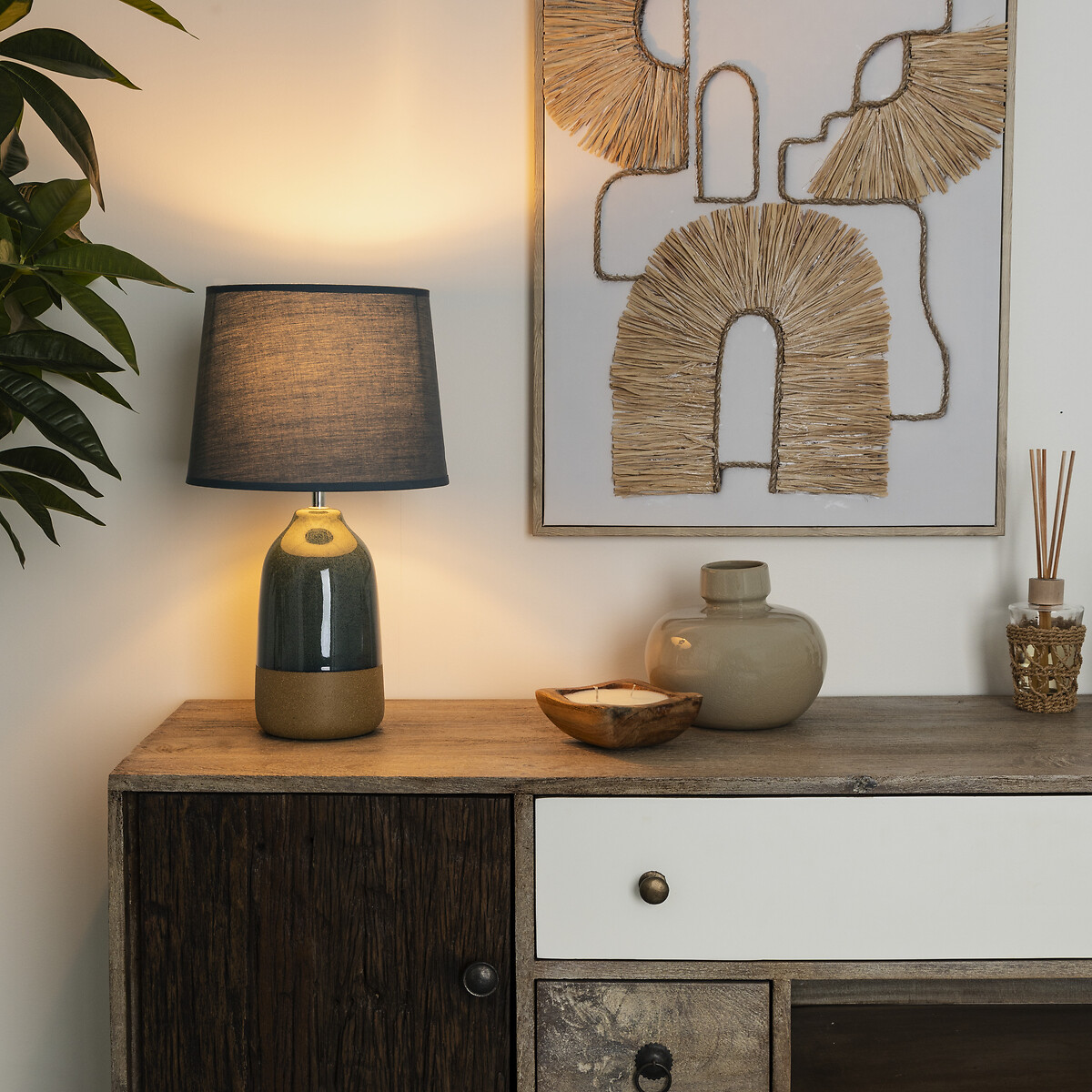 Candeeiro De Mesa Pietra Azul 43cm