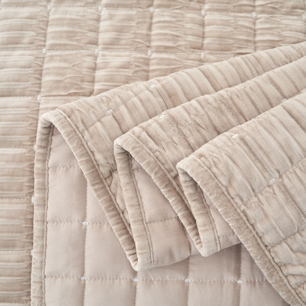 Edredão SEATTLE cinza em veludo 240x260cm