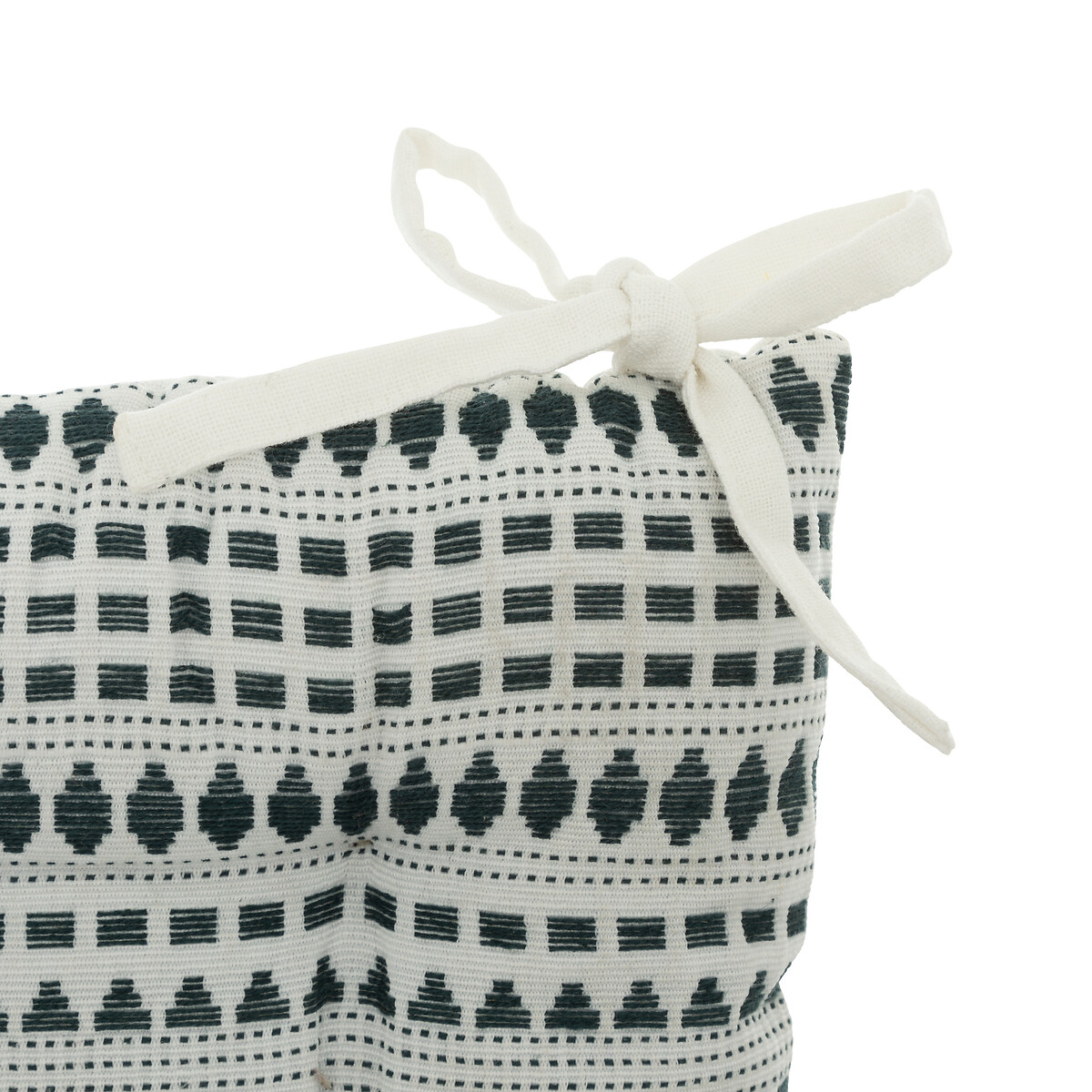 Coxim para cadeira MICAH JACQUARD azul e cru 38x38cm