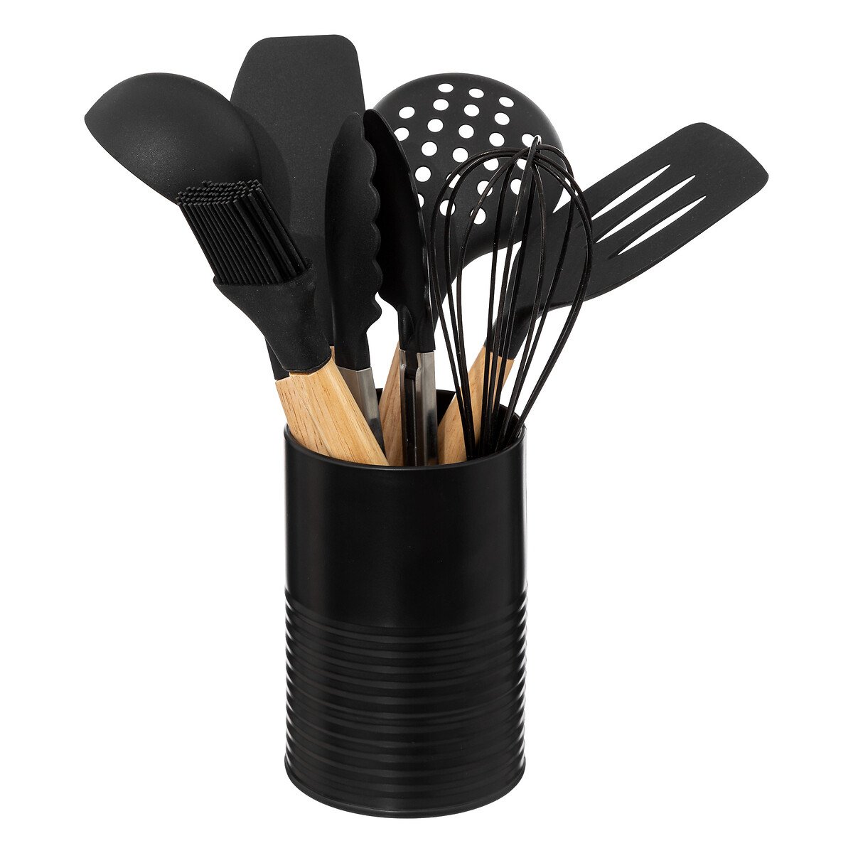 Conjunto de 8 utens&iacute;lios de servir com suporte