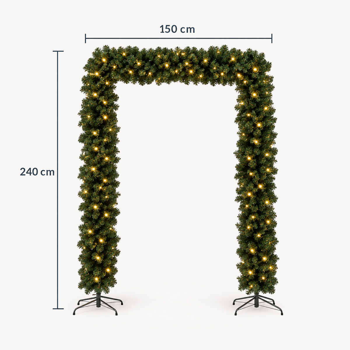 Arco decorativo em formato de pinheiro com 240 cm