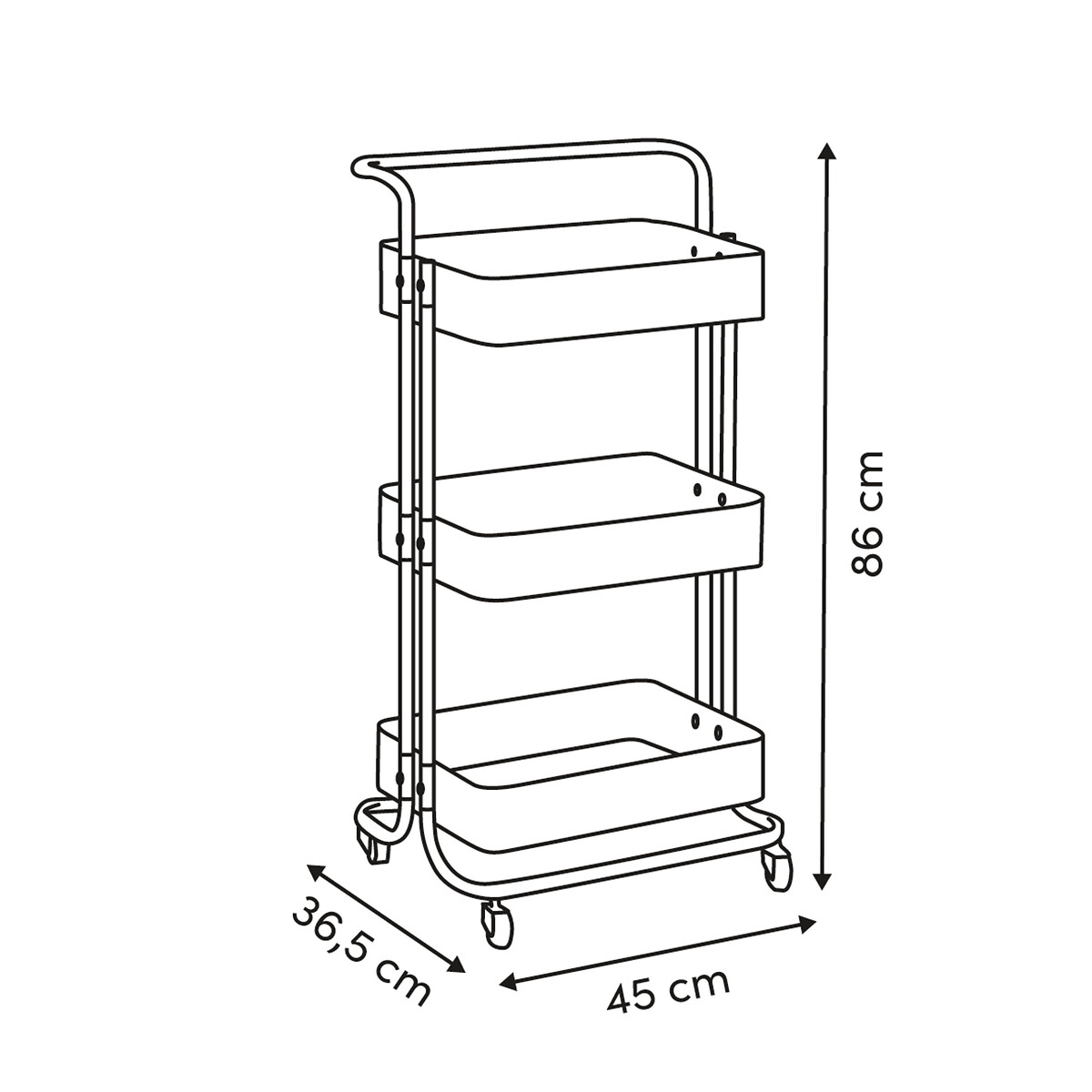 Trolley de cozinha COLOR EDITION castanho