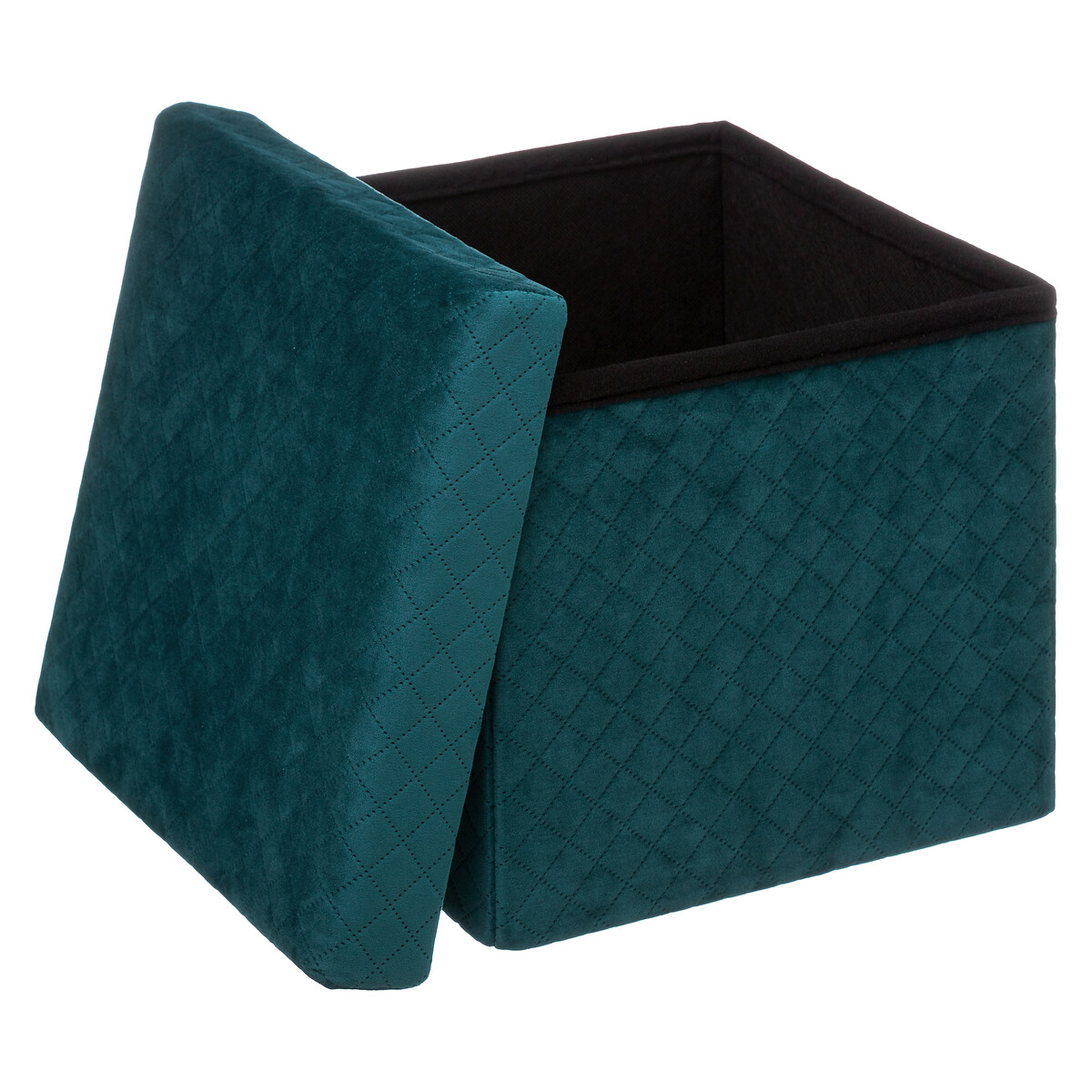 Pufe MIXMODUL em veludo azul 31x31cm