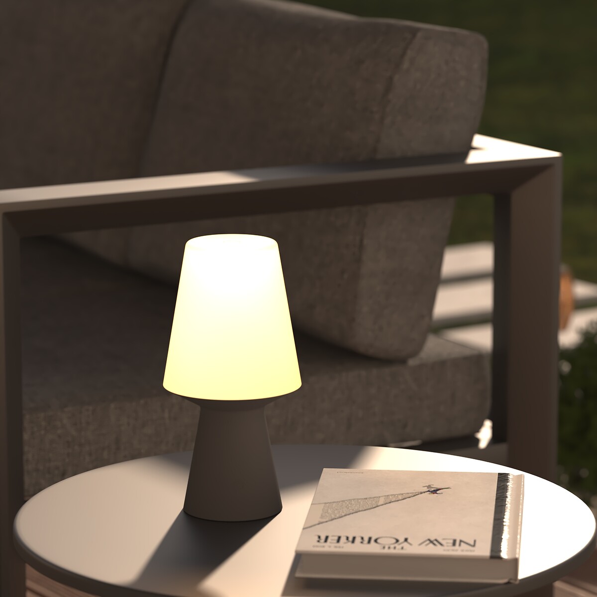 Candeeiro de mesa exterior branco led WIZA 23cm