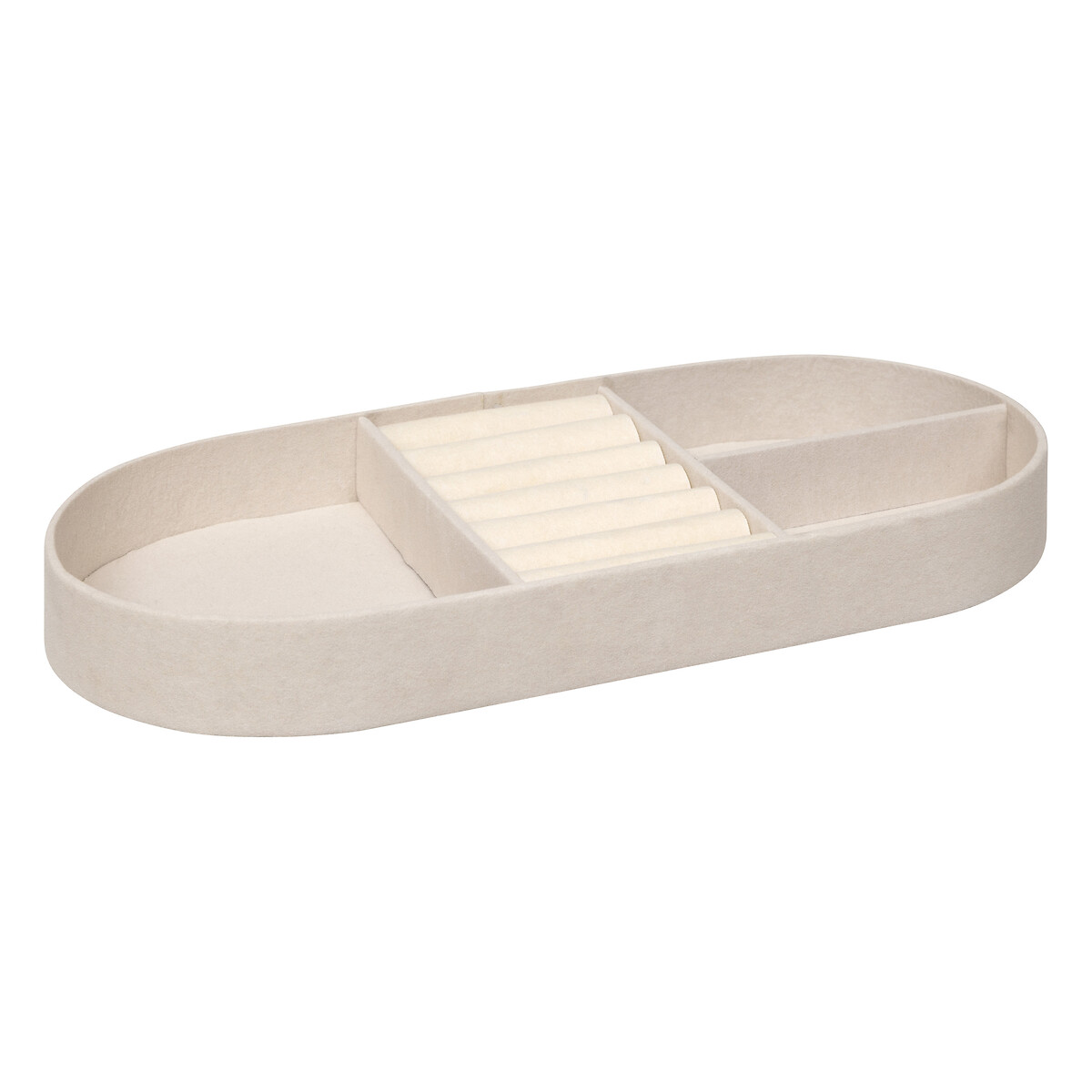 Caixa de bijuteria em veludo bege ENYA