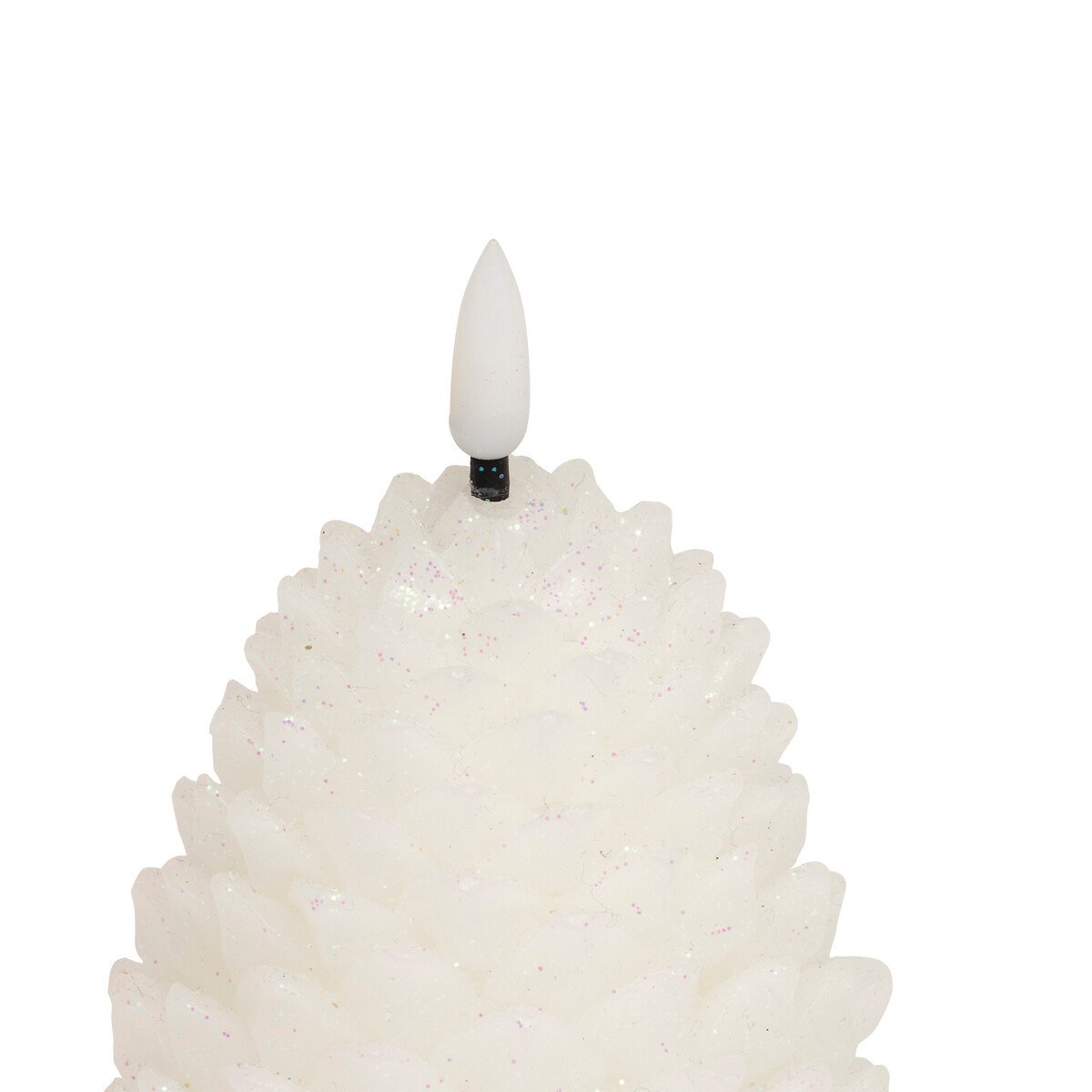 Vela pinha led branco 13cm,  Vela pinha led branco 13cm