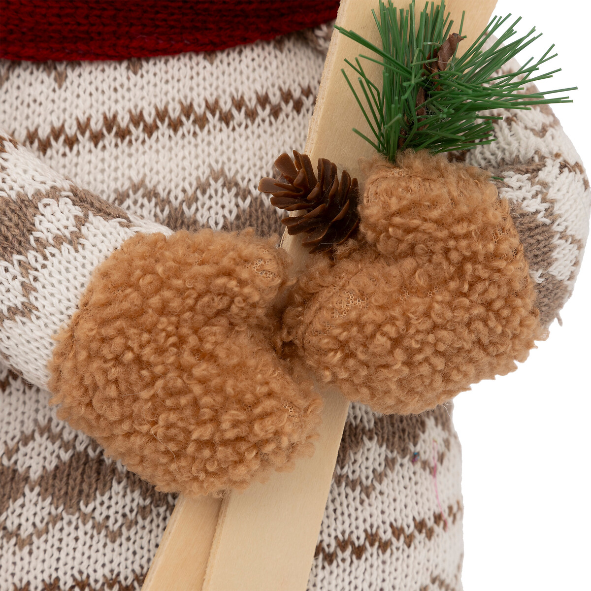 Figura urso SKI com gorro e cachecol 50cm