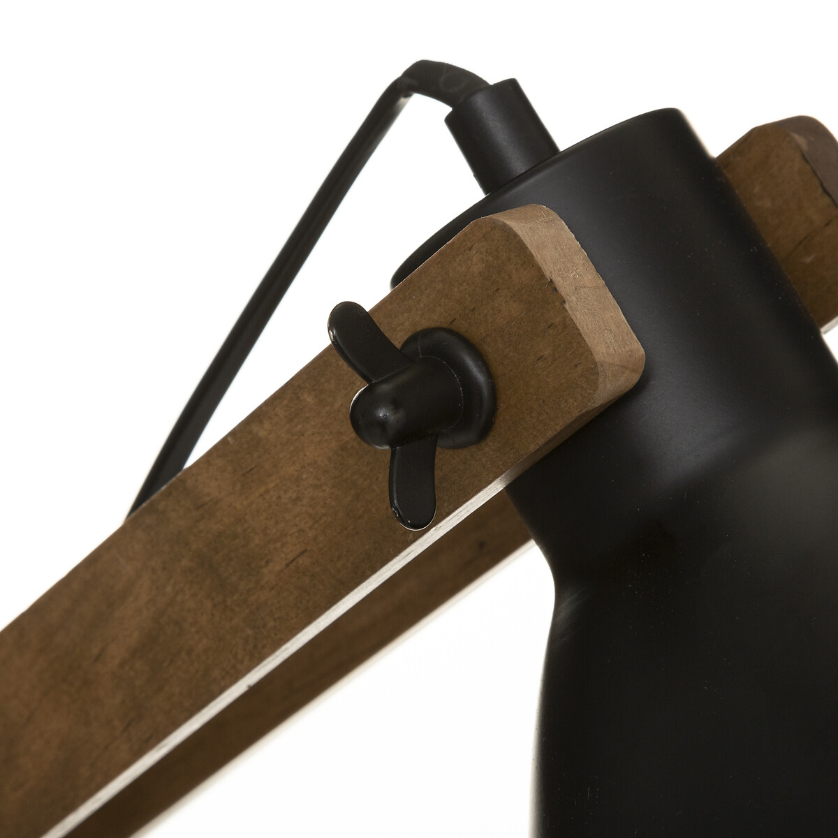 Candeeiro de mesa CUBA preto em madeira pinho e metal