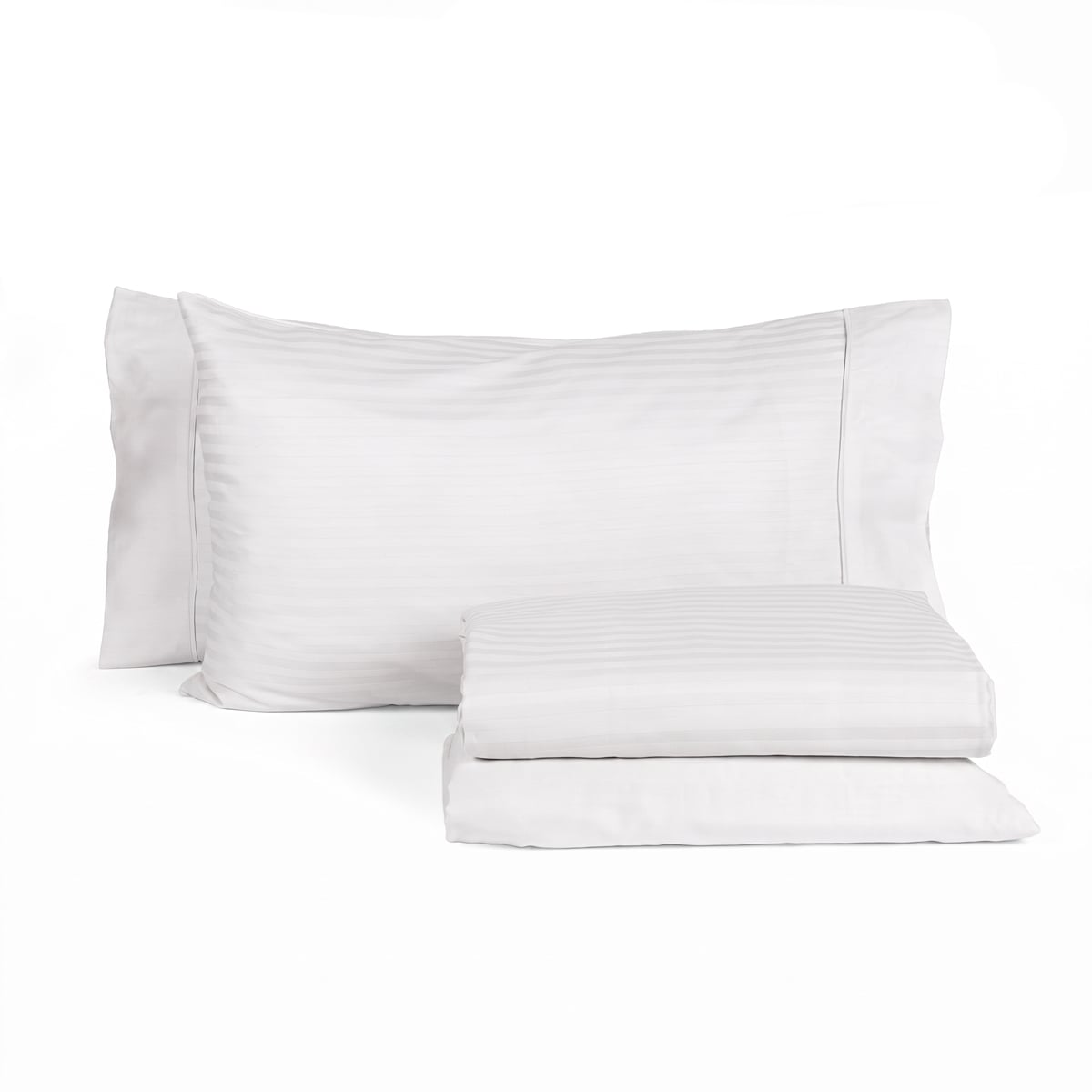 Jogo cama de casal branco em cetim 250x290cm