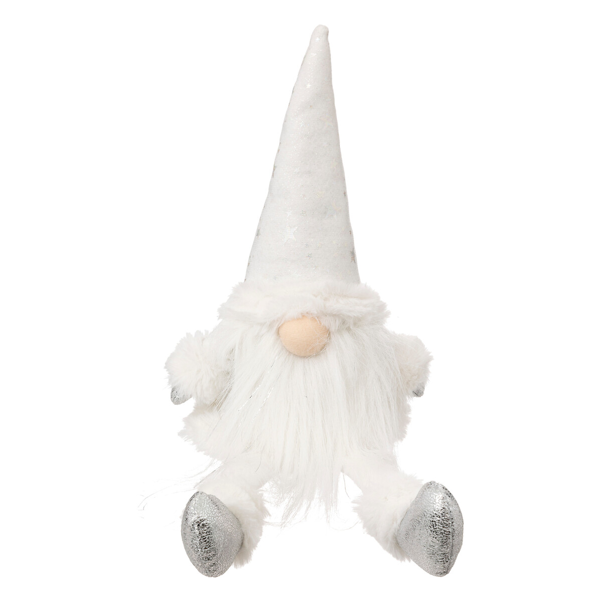 Figura gnomo branco sentado 46cm