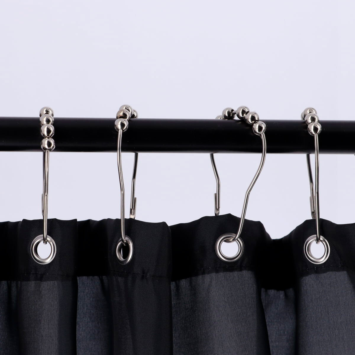 Conjunto de 12 argolas para duche em a&ccedil;o inoxid&aacute;vel